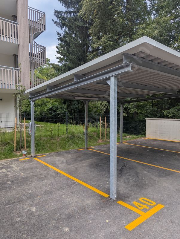 Metall-Carport Dachkonstruktion