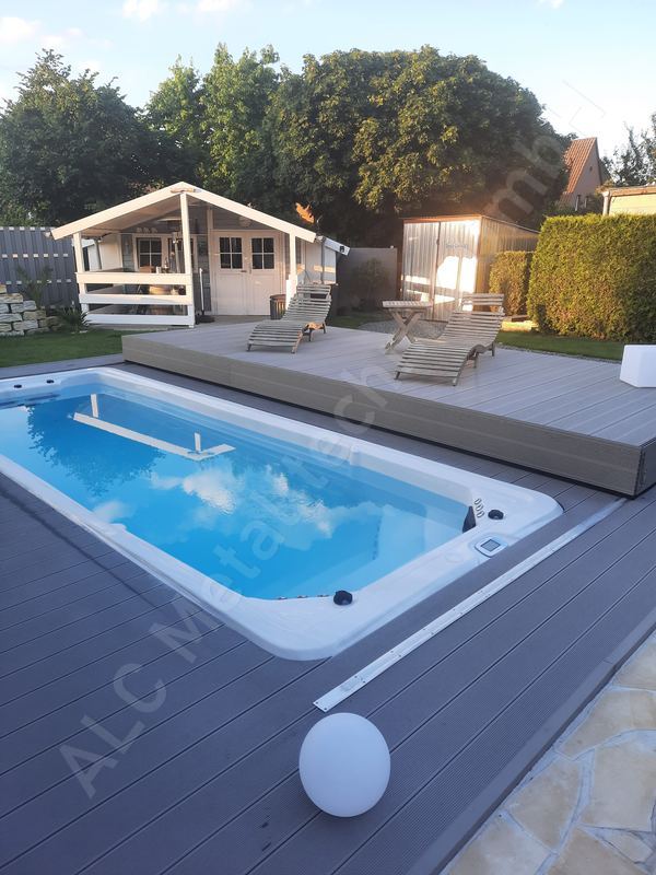 Poolabdeckung Detailansicht Mechanik