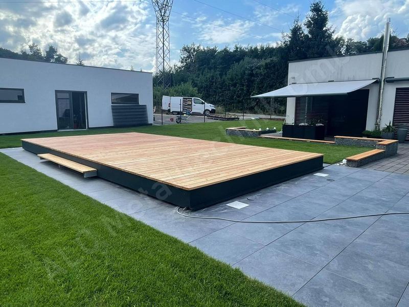 Poolabdeckung Seitenansicht